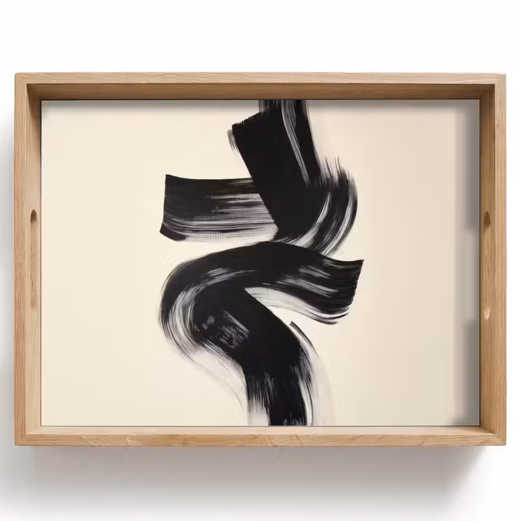 Strepen - Zwart - Abstract Dienblad Rechthoek middel -z3d_shopping