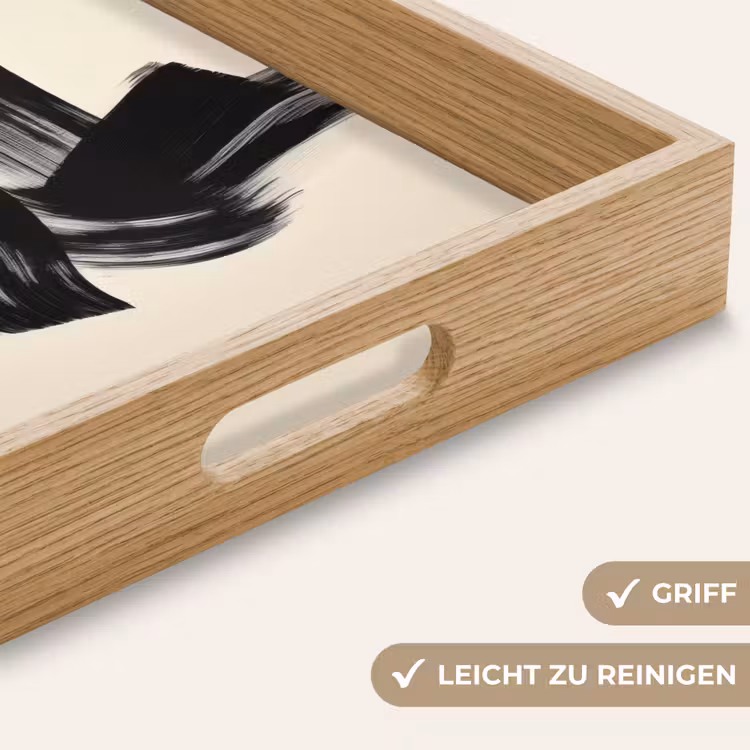 Strepen - Zwart - Abstract Dienblad Rechthoek middel -USP_HandgreepDE