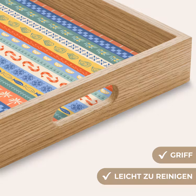 Strepen - Patroon - Zomer Dienblad Rechthoek middel 911 -USP_HandgreepDE