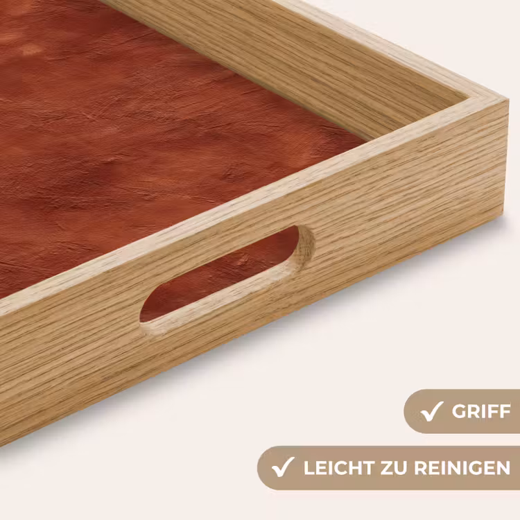 Stucwerk - Textuur - Terracotta Dienblad Rechthoek middel 911 -USP_HandgreepDE