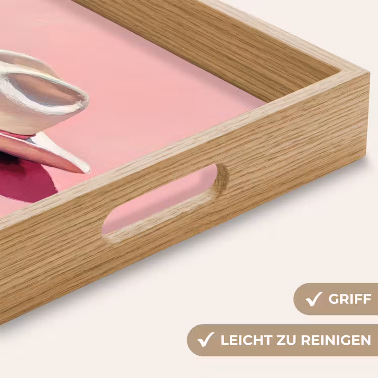 Zomers - Hoed - Roze Dienblad Rechthoek middel -USP_HandgreepDE