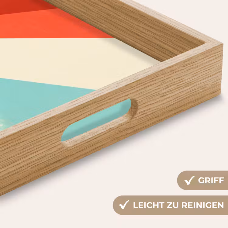 Surfer - Abstract - Golven - Zonnestralen Dienblad Rechthoek middel -USP_HandgreepDE