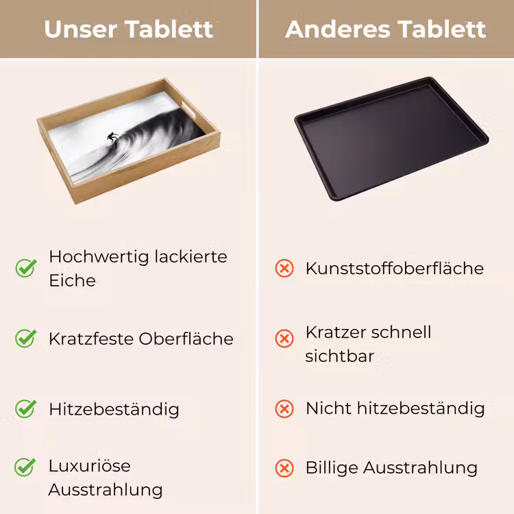 Surfer - Golf - Vervaagd - Zwart Dienblad Rechthoek middel -USP_VergelijkingDE
