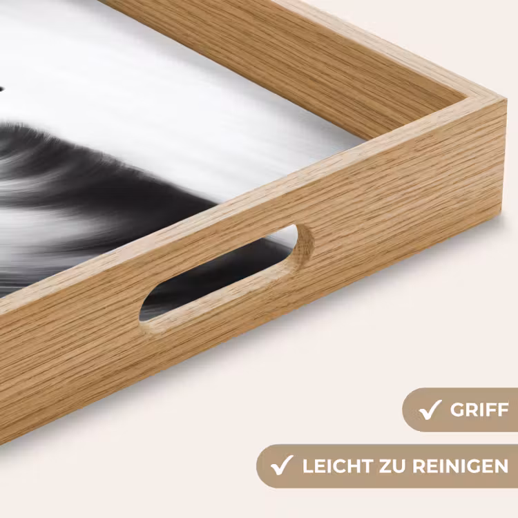 Surfer - Golf - Vervaagd - Zwart Dienblad Rechthoek middel -USP_HandgreepDE