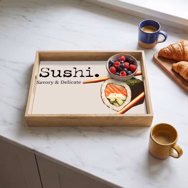 Sushi - Zalm - Rijst - Japans Dienblad Rechthoek middel -sfeer2