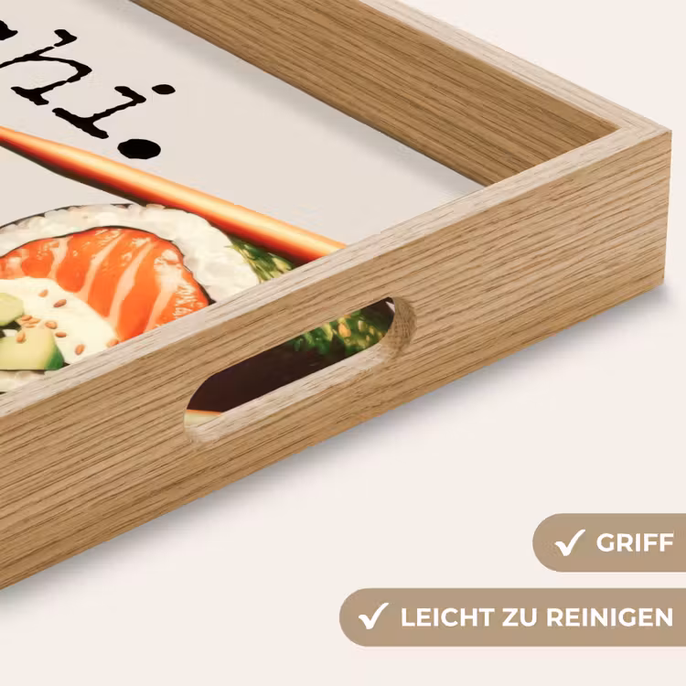 Sushi - Zalm - Rijst - Japans Dienblad Rechthoek middel -USP_HandgreepDE