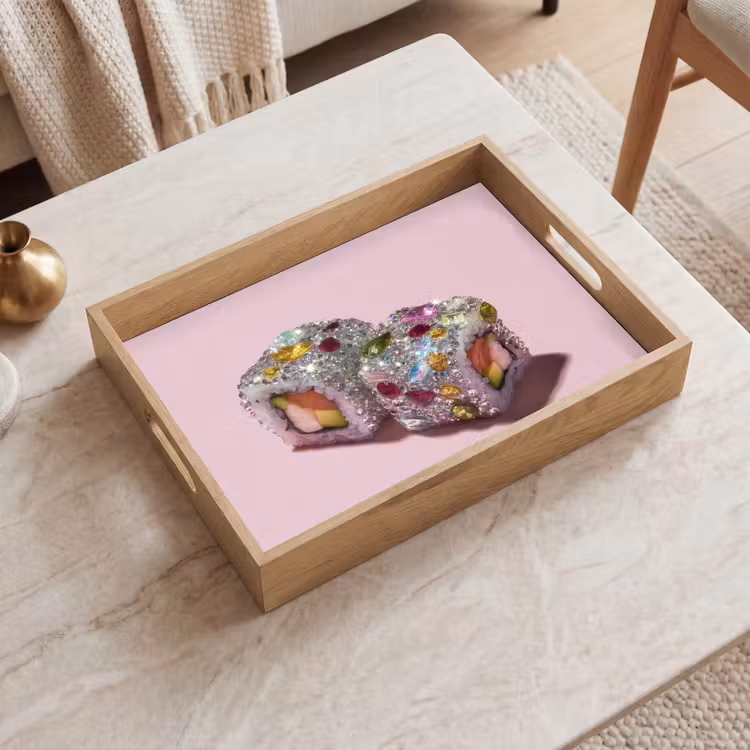 Sushi - Rolletjes - Steentjes - Kleurrijk Dienblad Rechthoek middel -sfeer1