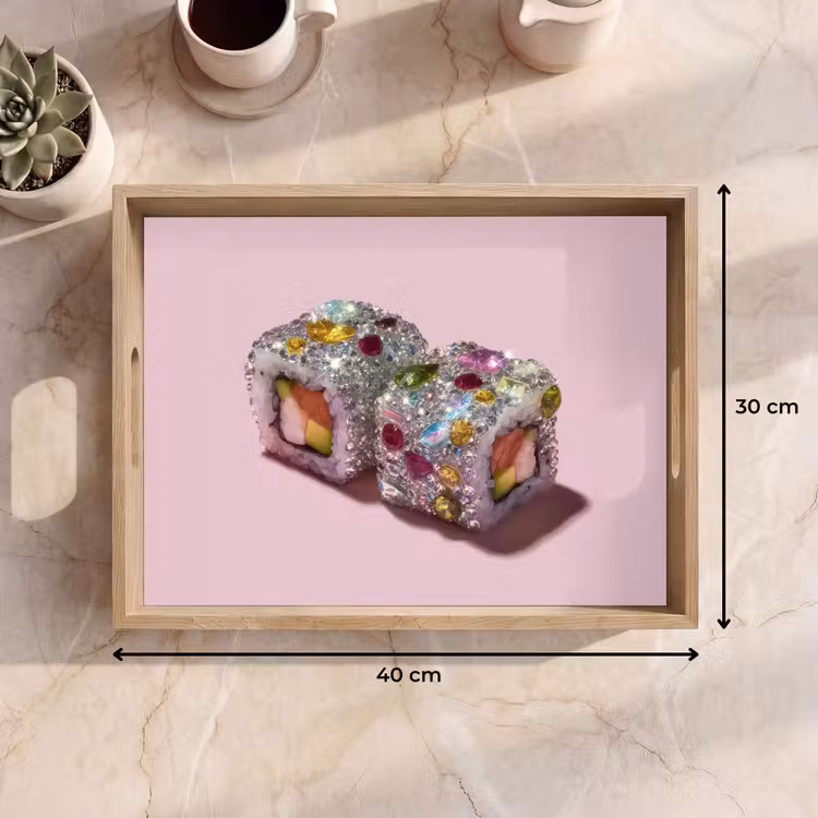 Sushi - Rolletjes - Steentjes - Kleurrijk Dienblad Rechthoek middel -USP_Formaat