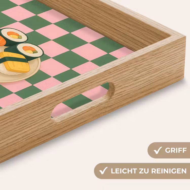 Sushi - Bord - Geblokt - Groen Dienblad Rechthoek middel -USP_HandgreepDE