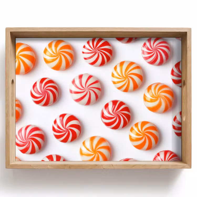Snoep - Patroon - Rood - Oranje Dienblad Rechthoek middel -z3d_shopping