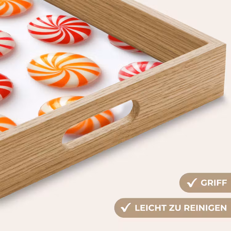 Snoep - Patroon - Rood - Oranje Dienblad Rechthoek middel -USP_HandgreepDE