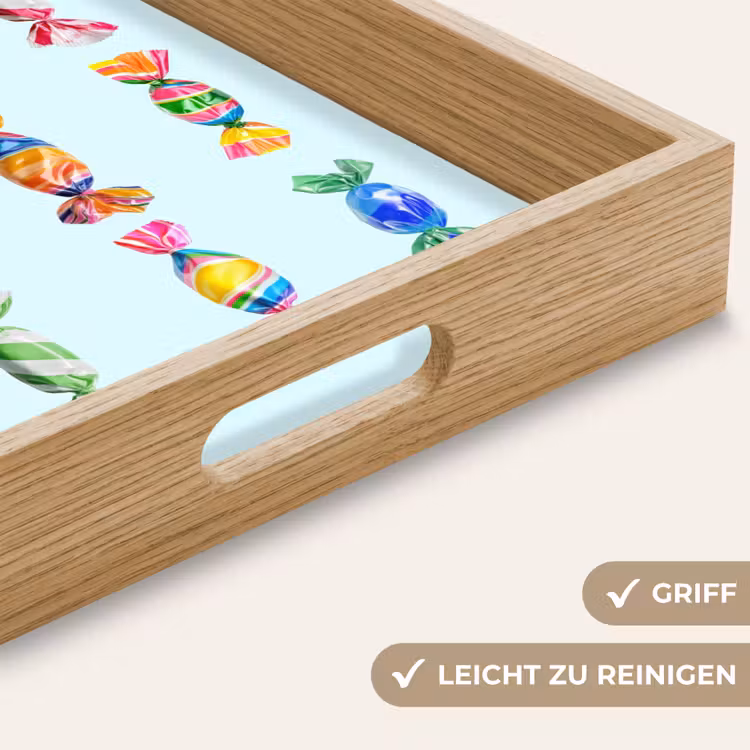 Snoepjes - Realistisch - Kleurrijk Dienblad Rechthoek middel -USP_HandgreepDE