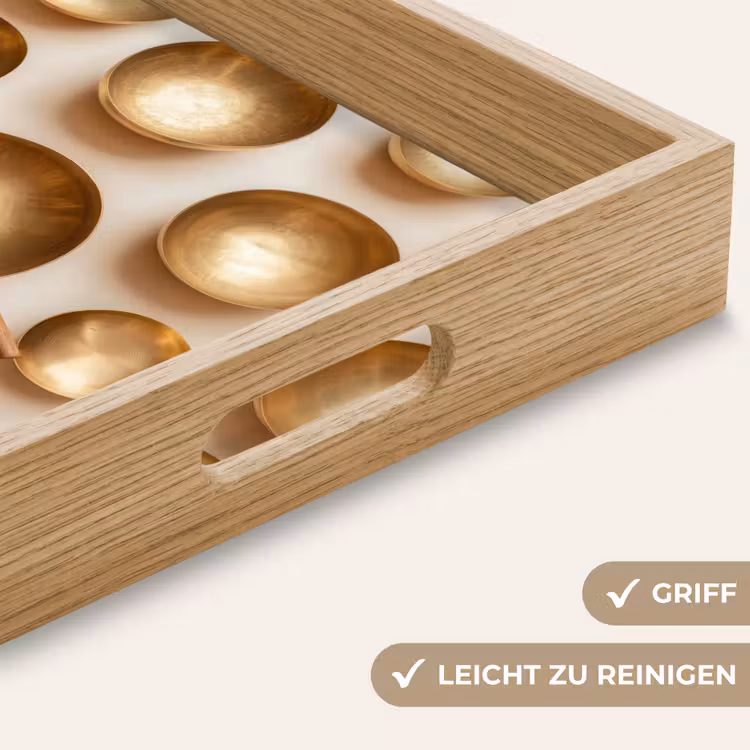 Symmetrisch - Goud - Brons - Balans Dienblad Rechthoek middel -USP_HandgreepDE