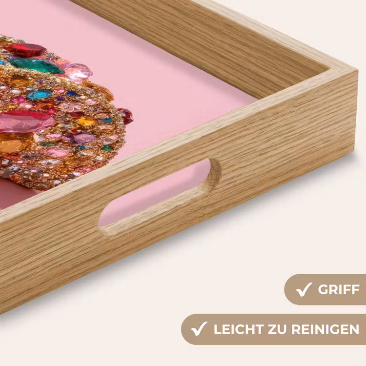 Taco - Kleurrijk - Edelstenen - Goud Dienblad Rechthoek middel -USP_HandgreepDE