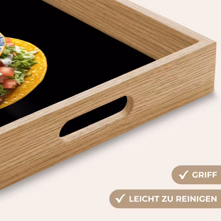 Taco - Vlees - Salade - Delftsblauw - Motief Dienblad Rechthoek middel -USP_HandgreepDE