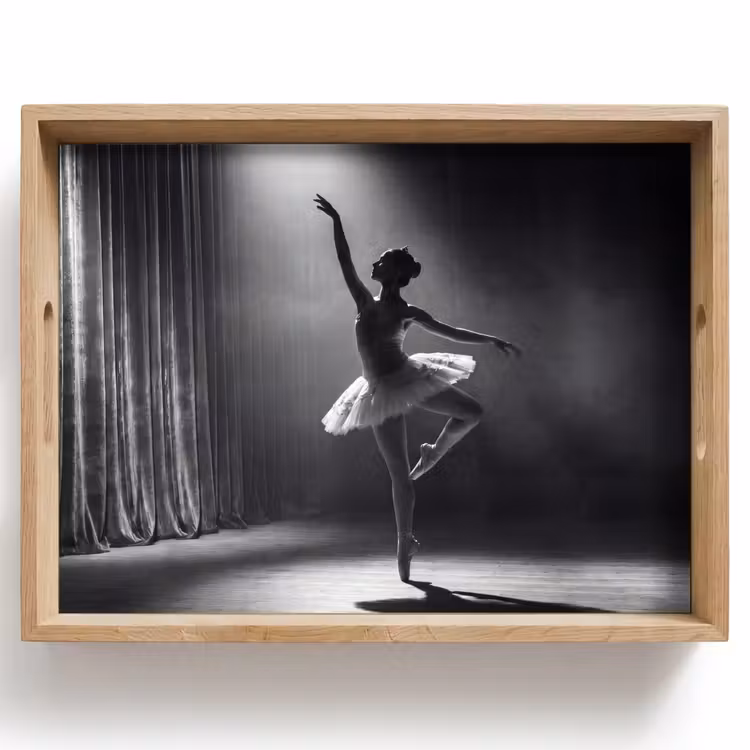Danser - Podium - Zwart-wit - Kunst - Klassiek Dienblad Rechthoek middel -z3d_shopping