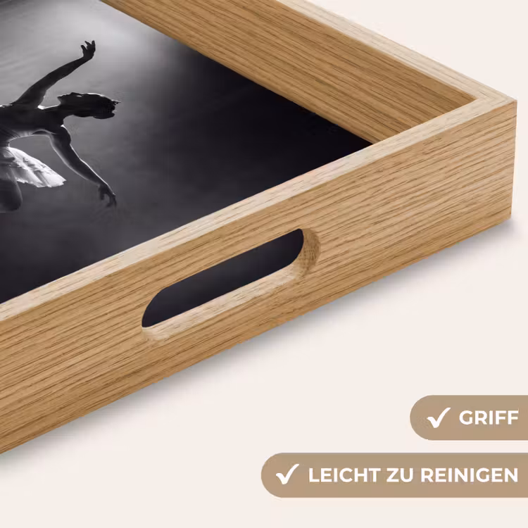 Danser - Podium - Zwart-wit - Kunst - Klassiek Dienblad Rechthoek middel -USP_HandgreepDE