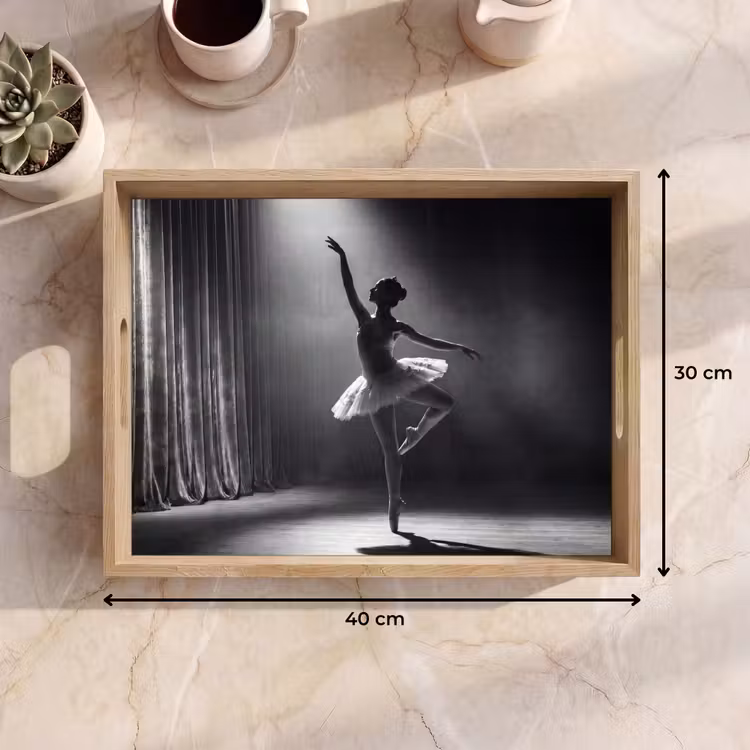 Danser - Podium - Zwart-wit - Kunst - Klassiek Dienblad Rechthoek middel -USP_Formaat