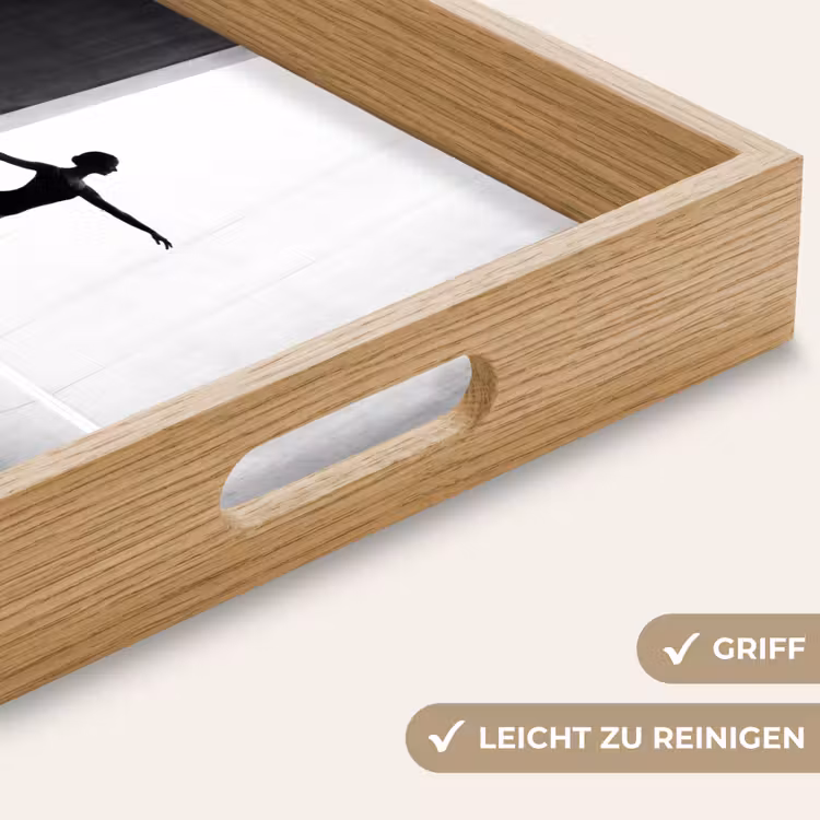 Danser - Silhouette - Kunst - Modern - Zwart-wit Dienblad Rechthoek middel -USP_HandgreepDE