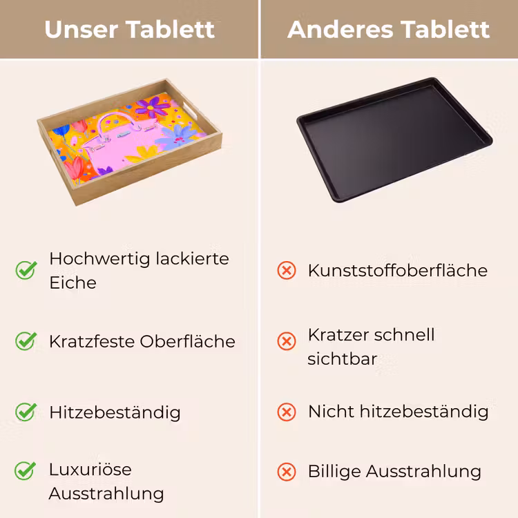 Tas - Roze - Bloemen Dienblad Rechthoek middel -USP_VergelijkingDE