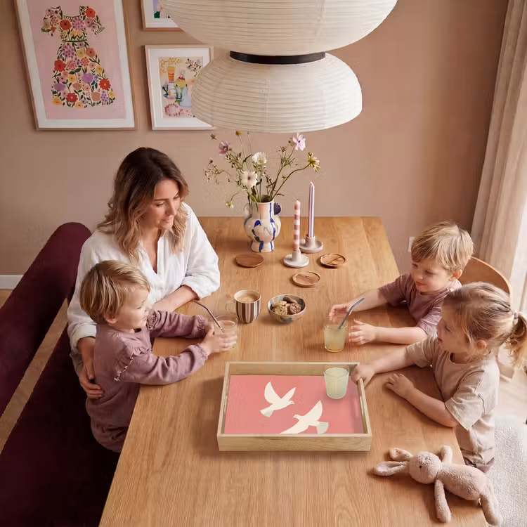 Duiven - Wit - Sierlijk Dienblad Rechthoek middel -sfeer4