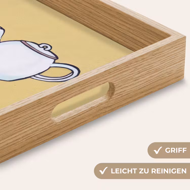 Theepot - Kopje - Beige - Illustratie Dienblad Rechthoek middel -USP_HandgreepDE