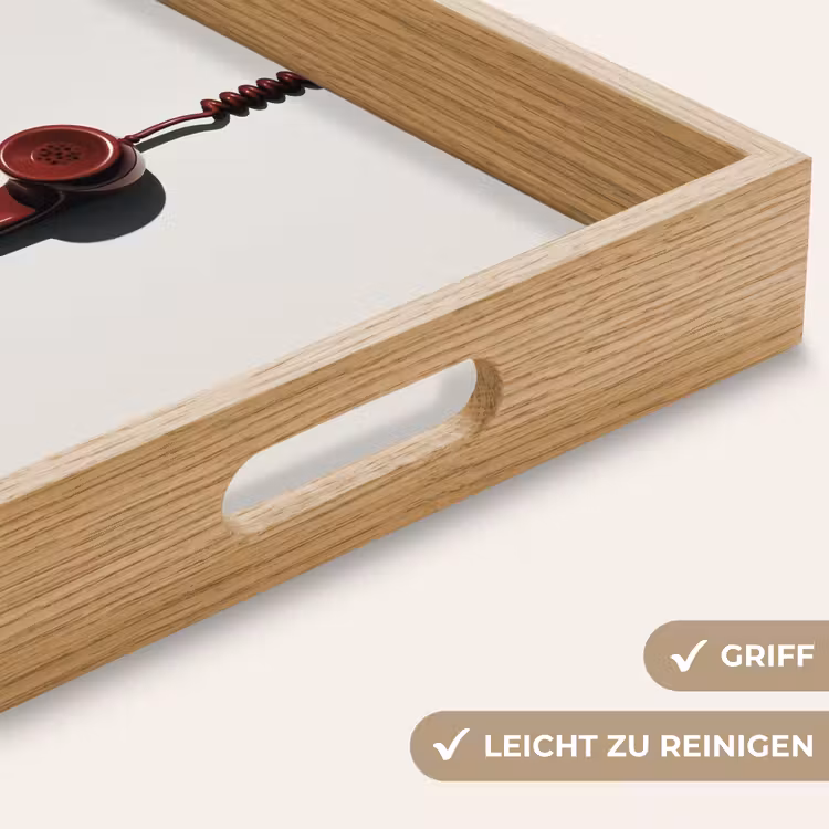 Telefoon - Koord - Rood - Minimalistisch Dienblad Rechthoek middel -USP_HandgreepDE
