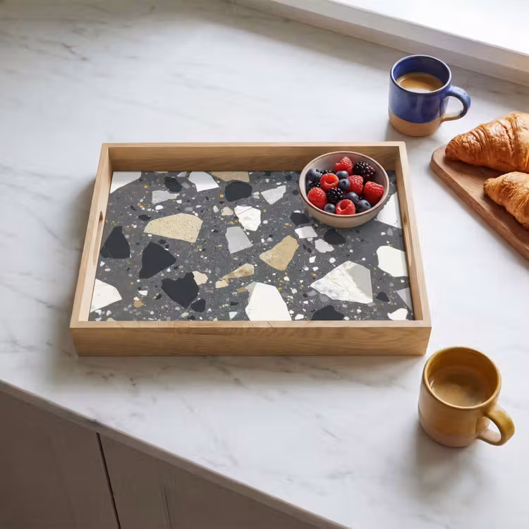 Terrazzo - Decoratie - Interieur - Stenen Dienblad Rechthoek middel -sfeer2