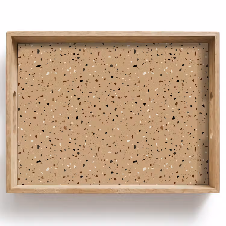 Terrazzo - Patroon - Beige Dienblad Rechthoek middel 911 -z3d_shopping