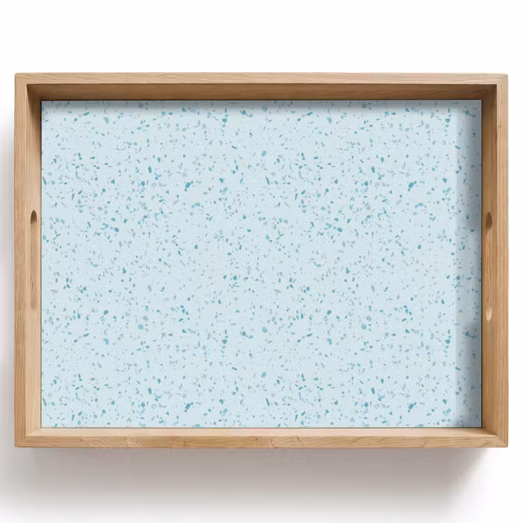 Terrazzo - Patroon - Kleurrijk - Baby Blauw Dienblad Rechthoek middel 911 -z3d_shopping