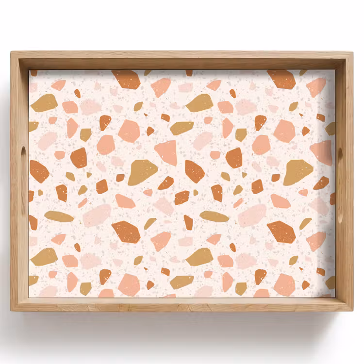 Terrazzo - Patroon - Kleurrijk - Zalm Dienblad Rechthoek middel 911 -z3d_shopping
