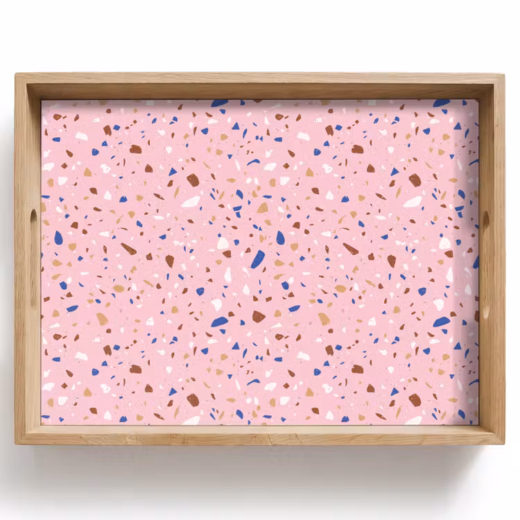 Terrazzo - Patroon - Kleurrijk - Roze Dienblad Rechthoek middel 911 -z3d_shopping