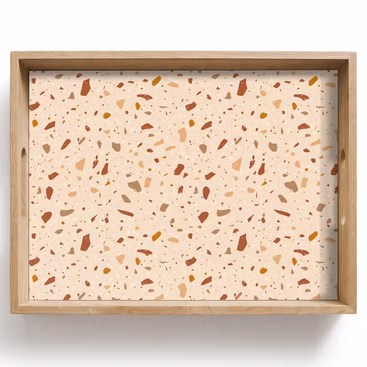 Terrazzo -  Patroon - Kleurrijk - Steen Dienblad Rechthoek middel 911 -z3d_shopping