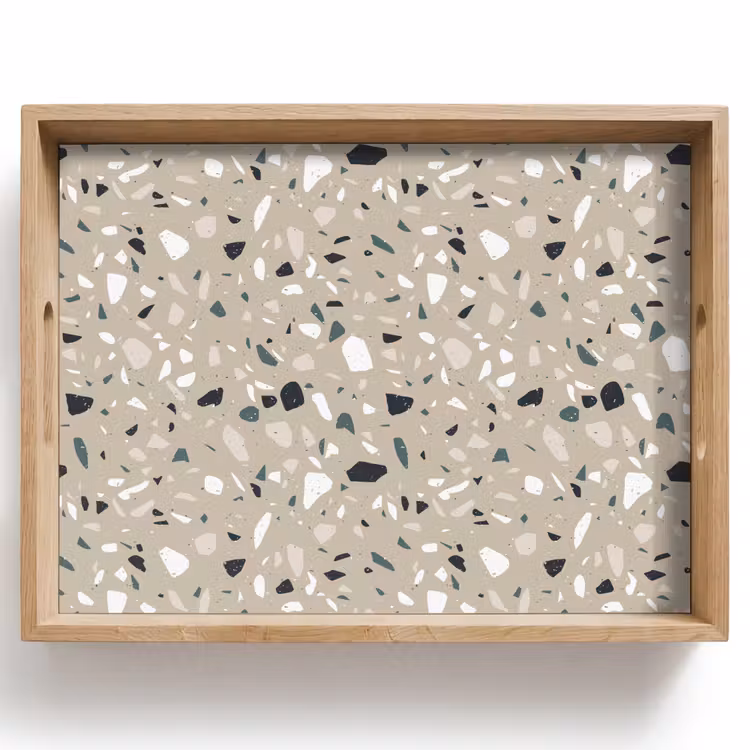 Terrazzo - Patroon - Groen Dienblad Rechthoek middel 911 -z3d_shopping