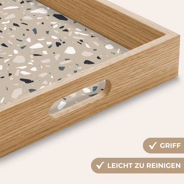Terrazzo - Patroon - Groen Dienblad Rechthoek middel 911 -USP_HandgreepDE