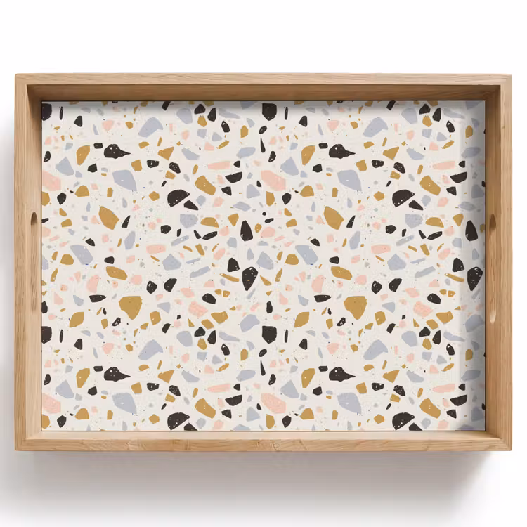 Terrazzo - Patroon - Neutraal - Zacht - Multi Dienblad Rechthoek middel 911 -z3d_shopping