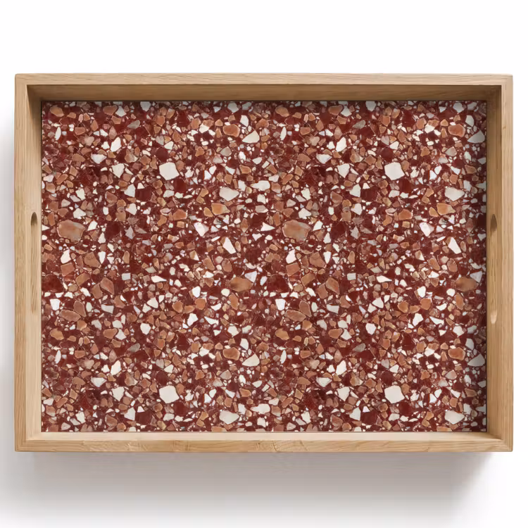 Terrazzo - Patroon - Steentextuur - Roodbruin Dienblad Rechthoek middel 911 -z3d_shopping