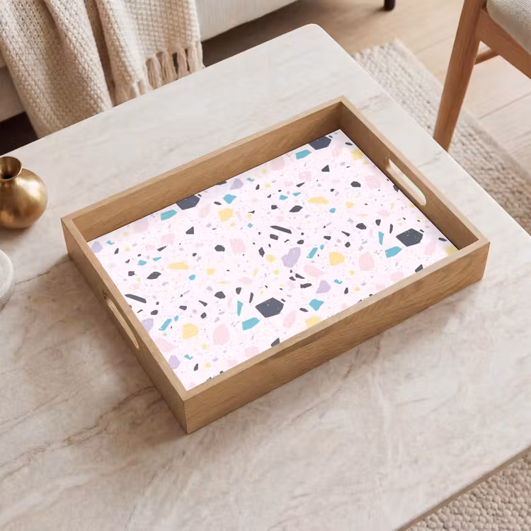 Terrazzo - Patroon - Zacht - Snoep Dienblad Rechthoek middel 911 -sfeer1