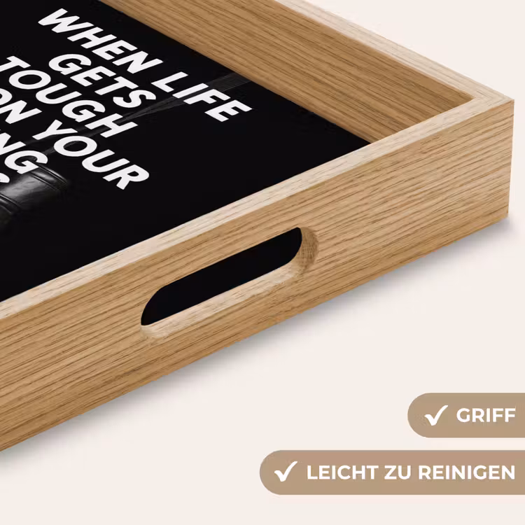 Tekst - Bokshandschoenen - Wit Dienblad Rechthoek middel -USP_HandgreepDE