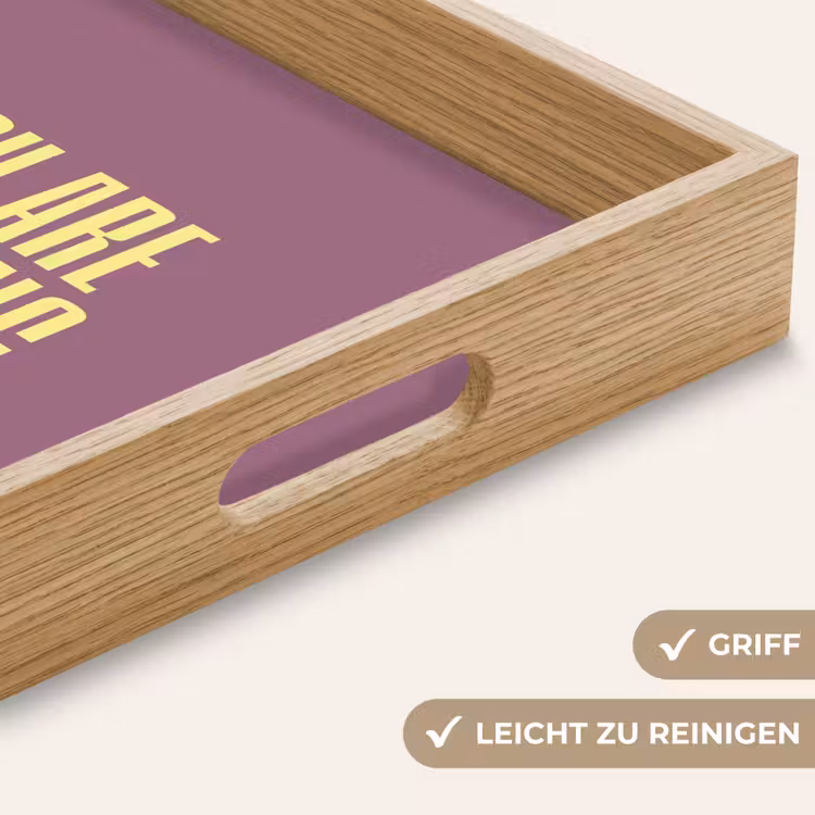 Tekst - Paars - Amazing Dienblad Rechthoek middel -USP_HandgreepDE