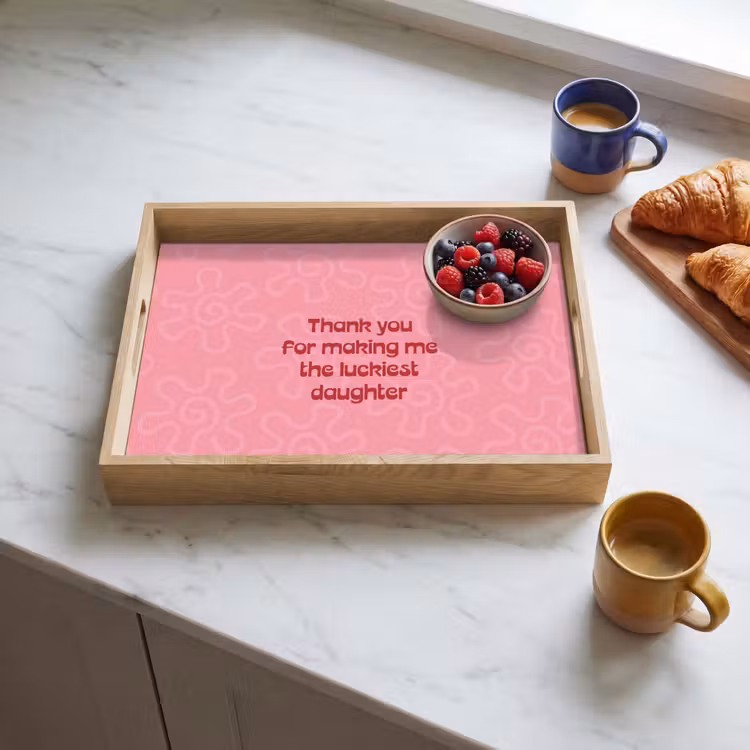 Tekst - Rood - Moederdag Dienblad Rechthoek middel -sfeer2