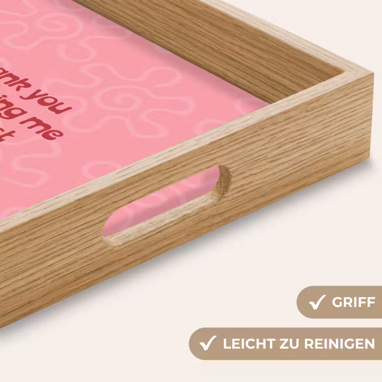 Tekst - Rood - Moederdag Dienblad Rechthoek middel -USP_HandgreepDE