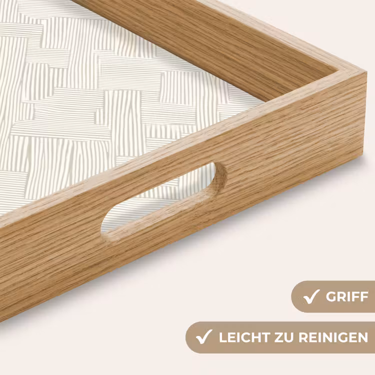 Textuur - Abstract - Beige Dienblad Rechthoek middel 911 -USP_HandgreepDE