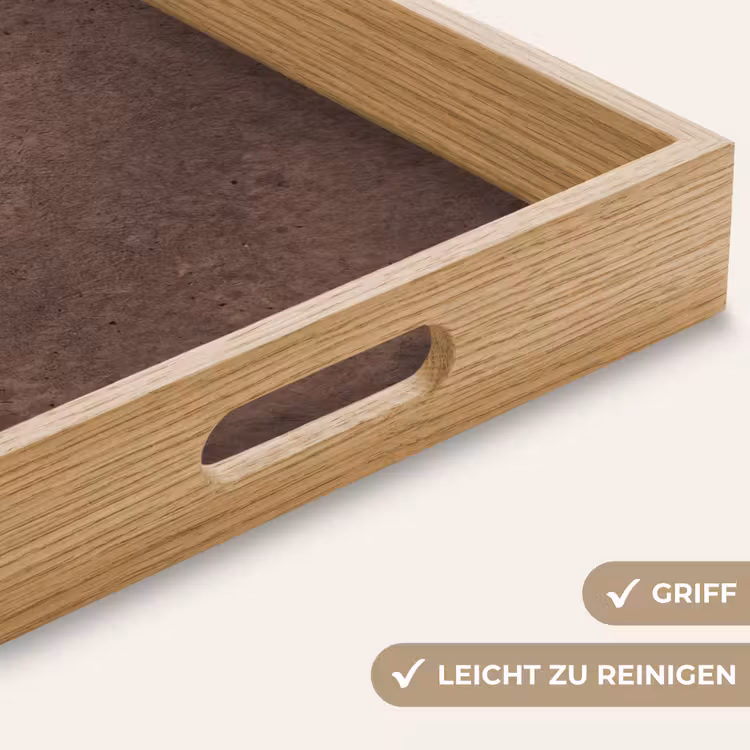 Textuur - Beton - Abstract - Donker - Bruin Dienblad Rechthoek middel -USP_HandgreepDE