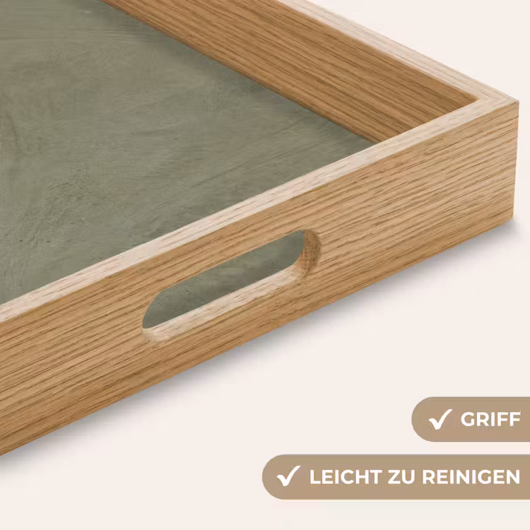 Textuur - Betonlook - Achtergrond - Modern - Groen Dienblad Rechthoek middel -USP_HandgreepDE