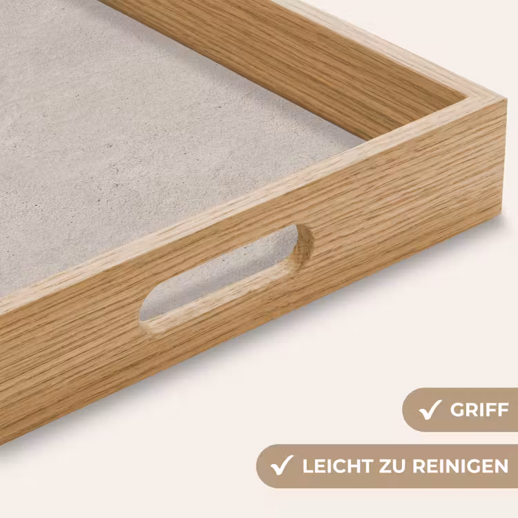 Textuur - Effen - Abstract - Beige Dienblad Rechthoek middel -USP_HandgreepDE