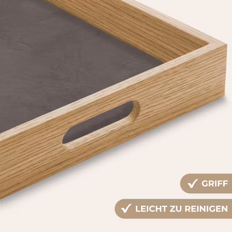 Textuur - Grijs - Modern - Abstract - Oppervlak Dienblad Rechthoek middel -USP_HandgreepDE
