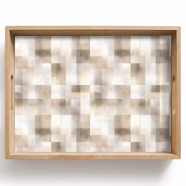 Textuur - Linnen - Beige Dienblad Rechthoek middel 911 -z3d_shopping