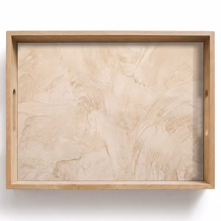 Textuur - Patroon - Abstract - Modern - Beige Dienblad Rechthoek middel -z3d_shopping
