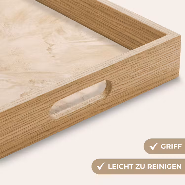 Textuur - Patroon - Abstract - Modern - Beige Dienblad Rechthoek middel -USP_HandgreepDE
